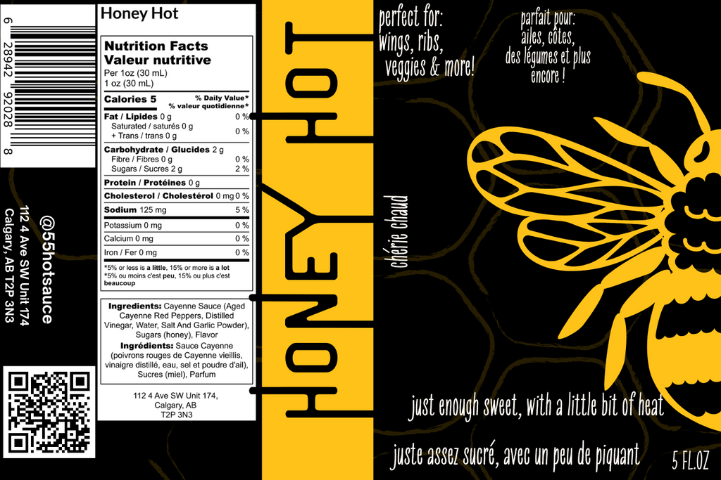 Wings: Toss your chicken wings in Honey Hot Sauce for a sweet and spicy buffalo-style treat! 🍗🔥
Marinades: Use as a marinade for chicken, pork, or shrimp to infuse your dishes with a balanced, smoky heat! 🍖🍤🌶️
Glazes: Brush onto grilled or roasted meats and vegetables for a caramelized, flavourful glaze! 🥩🥕
Dips: Mix with mayonnaise or sour cream for a zesty dip that pairs perfectly with fries, chips, or vegetable sticks! 🍟🥔🥒😋
Everyday Condiment: Drizzle over tacos, burgers, sandwiches, or salads